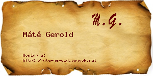 Máté Gerold névjegykártya