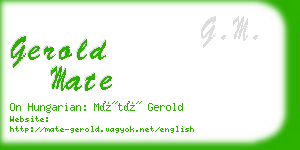 gerold mate business card